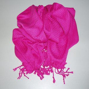 NWOT Pink Scarf/Wrap With Fringe